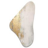 Minimal Gold And Beige Abstract River III - Asymmetric Metal Wall Art