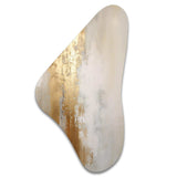 Minimal Gold And Beige Abstract River IV - Asymmetric Metal Wall Art