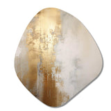 Minimal Gold And Beige Abstract River IV - Asymmetric Metal Wall Art