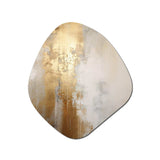 Minimal Gold And Beige Abstract River IV - Asymmetric Metal Wall Art