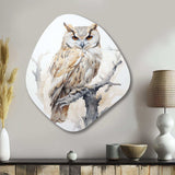 Wise And Watchful Majestic Owl - Asymmetric Metal Wall Art