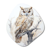 Wise And Watchful Majestic Owl - Asymmetric Metal Wall Art