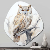 Wise And Watchful Majestic Owl - Asymmetric Metal Wall Art