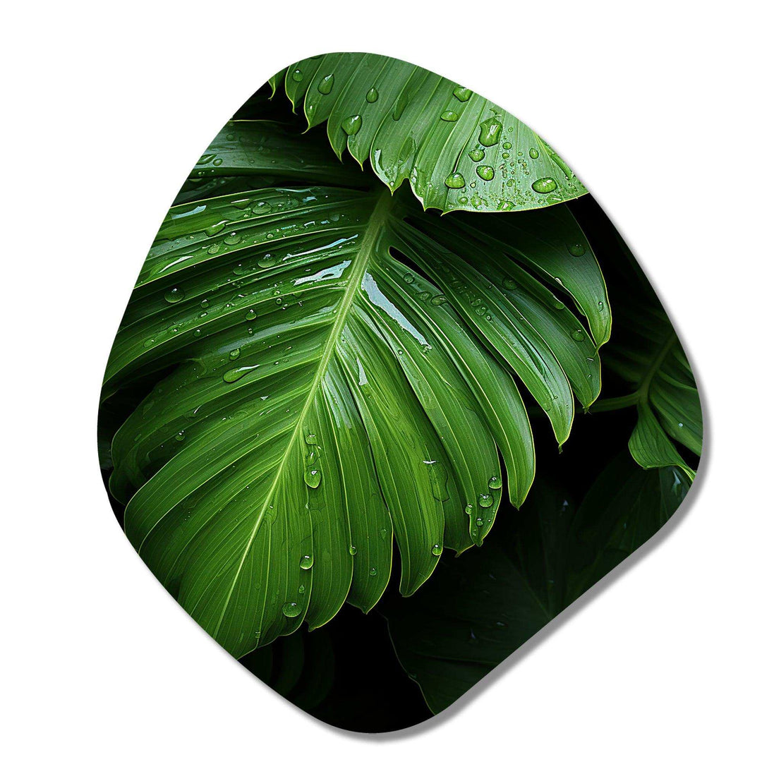 Palm Leaves Serenity - Asymmetric Metal Wall Art