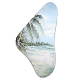 Palm Tree Ocean View Paradise - Asymmetric Metal Wall Art