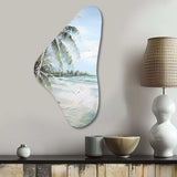 Palm Tree Ocean View Paradise - Asymmetric Metal Wall Art