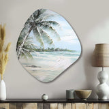 Palm Tree Ocean View Paradise - Asymmetric Metal Wall Art