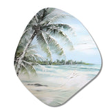 Palm Tree Ocean View Paradise - Asymmetric Metal Wall Art