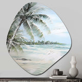 Palm Tree Ocean View Paradise - Asymmetric Metal Wall Art