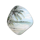 Palm Tree Ocean View Paradise - Asymmetric Metal Wall Art