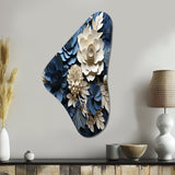 Blue Flower Crafted Delights I - Asymmetric Metal Wall Art