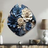 Blue Flower Crafted Delights I - Asymmetric Metal Wall Art