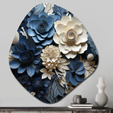 Blue Flower Crafted Delights I - Asymmetric Metal Wall Art