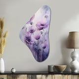 Violet Veil Delicate Poppies Moment - Asymmetric Metal Wall Art