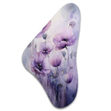 Violet Veil Delicate Poppies Moment - Asymmetric Metal Wall Art