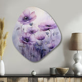 Violet Veil Delicate Poppies Moment - Asymmetric Metal Wall Art