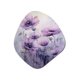 Violet Veil Delicate Poppies Moment - Asymmetric Metal Wall Art