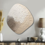 Graceful Minimalism Beige Muted Art - Asymmetric Metal Wall Art