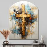 Divine Love Religious Cross III - Asymmetric Metal Wall Art