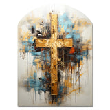 Divine Love Religious Cross III - Asymmetric Metal Wall Art