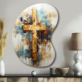 Divine Love Religious Cross III - Asymmetric Metal Wall Art