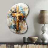 Divine Love Religious Cross III - Asymmetric Metal Wall Art