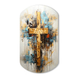 Divine Love Religious Cross III - Asymmetric Metal Wall Art