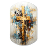 Divine Love Religious Cross III - Asymmetric Metal Wall Art