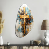 Divine Love Religious Cross III - Asymmetric Metal Wall Art