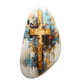 Divine Love Religious Cross III - Asymmetric Metal Wall Art