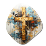 Divine Love Religious Cross III - Asymmetric Metal Wall Art