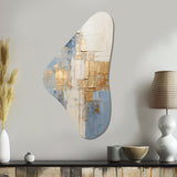 Beige And Gold Minimalism Scandinavian II - Asymmetric Metal Wall Art