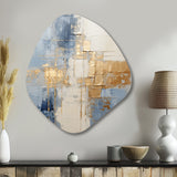 Beige And Gold Minimalism Scandinavian II - Asymmetric Metal Wall Art