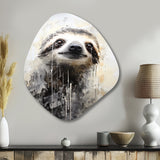 Thoughtful Sloth II - Asymmetric Metal Wall Art