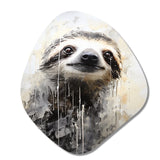 Thoughtful Sloth II - Asymmetric Metal Wall Art