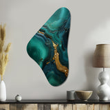 Spiritual Stone Malachite Renewal - Asymmetric Metal Wall Art