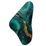 Spiritual Stone Malachite Renewal - Asymmetric Metal Wall Art