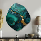 Spiritual Stone Malachite Renewal - Asymmetric Metal Wall Art