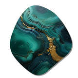 Spiritual Stone Malachite Renewal - Asymmetric Metal Wall Art