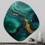 Spiritual Stone Malachite Renewal - Asymmetric Metal Wall Art