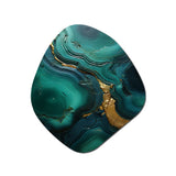 Spiritual Stone Malachite Renewal - Asymmetric Metal Wall Art