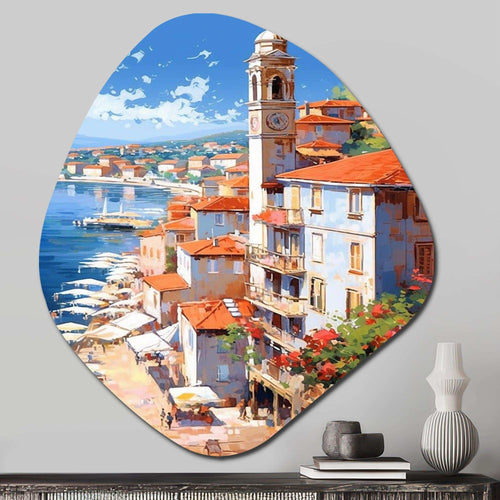 Beautiful Scenery In Italy I - Asymmetric Metal Wall Art