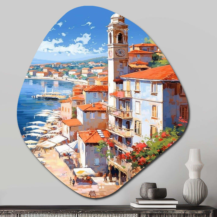 Beautiful Scenery In Italy I - Asymmetric Metal Wall Art