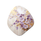 Purple And Gold Adorned Violets Meadow IV - Asymmetric Metal Wall Art