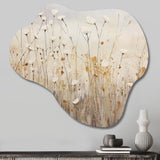 beige Wildflowers Floral Fantasy - Asymmetric Metal Wall Art