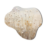 beige Wildflowers Floral Fantasy - Asymmetric Metal Wall Art