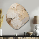 beige minimalism elegance in bloom - Asymmetric Metal Wall Art