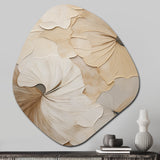 beige minimalism elegance in bloom - Asymmetric Metal Wall Art