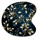 Gold And Blue Royal Botanical Vines - Asymmetric Metal Wall Art