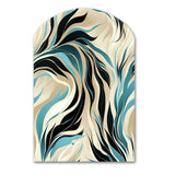 Teal And Cream Natures Whispers - Asymmetric Metal Wall Art